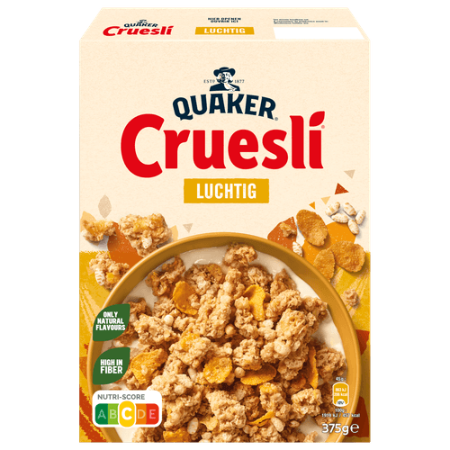 Foto van Quaker Cruesli luchtig naturel op witte achtergrond