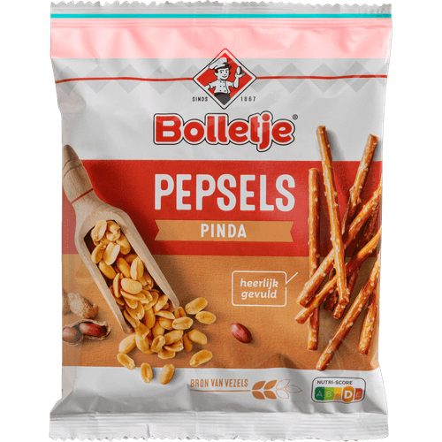 Foto van Bolletje Pepsels pinda op witte achtergrond