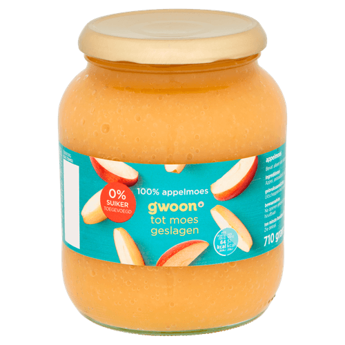 Foto van G'woon Appelmoes 0% toegevoegde suiker op witte achtergrond