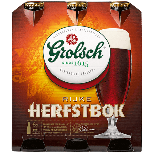 Foto van Grolsch Herfstbok op witte achtergrond