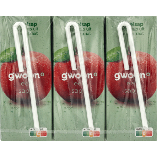 Foto van G'woon Appelsap 6x20cl op witte achtergrond