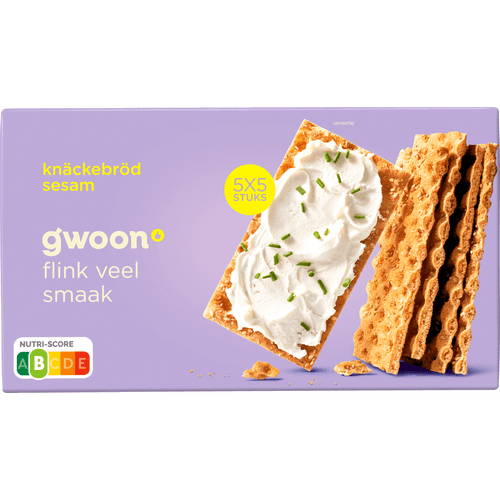 Foto van G'woon Knackebrod sesam op witte achtergrond