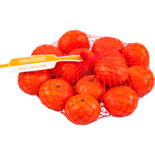 Foto van Mandarijnen verpakt op witte achtergrond