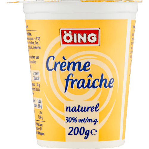 Foto van �ing Creme fraiche 30% vet op witte achtergrond