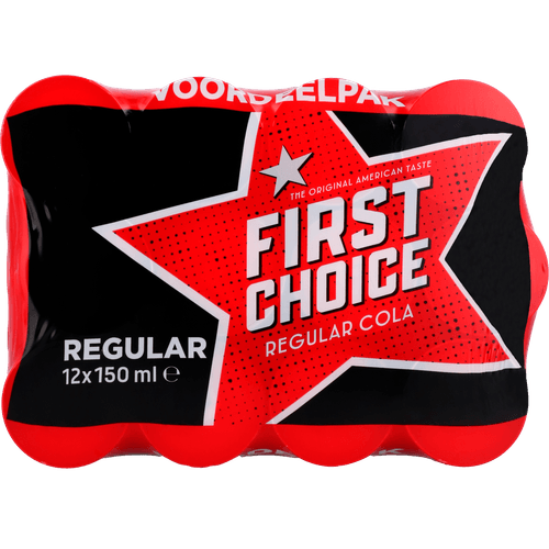 Foto van First Choice Cola Cola 12x15 cl op witte achtergrond