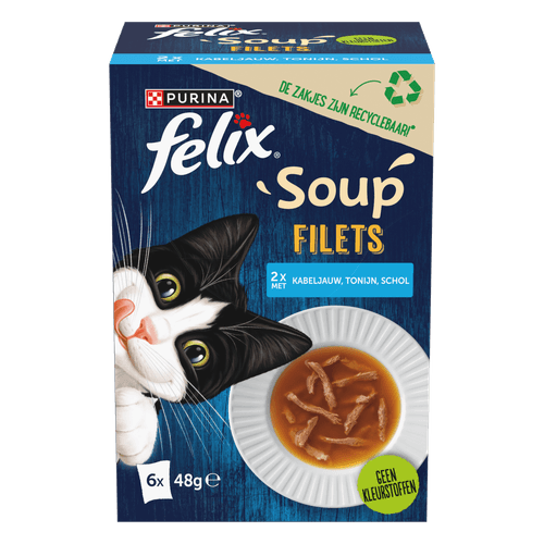Foto van Felix Soup filets vis 6 st. op witte achtergrond
