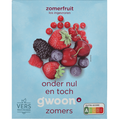 Foto van G'woon Zomerfruit op witte achtergrond