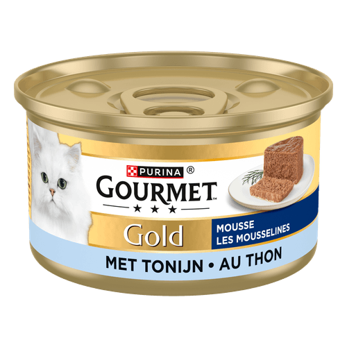 Foto van Gourmet Gold mousse met tonijn op witte achtergrond