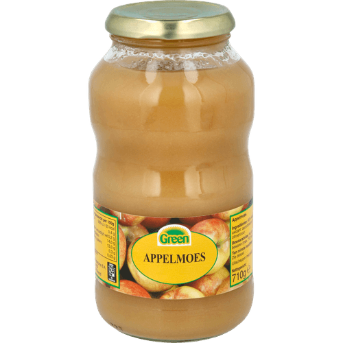 Foto van Green Appelmoes op witte achtergrond