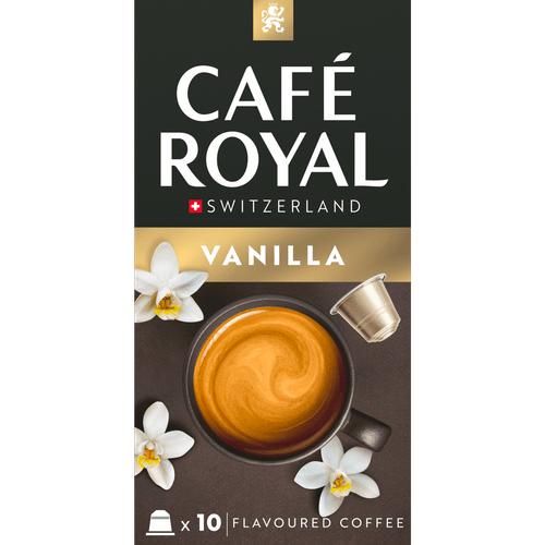 Foto van Café Royal Koffiecups vanilla op witte achtergrond