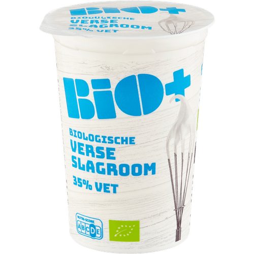 Foto van Bio+ Slagroom 35% op witte achtergrond