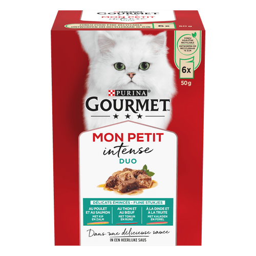 Foto van Gourmet Mon petit duo vlees en vis 6 stuks op witte achtergrond