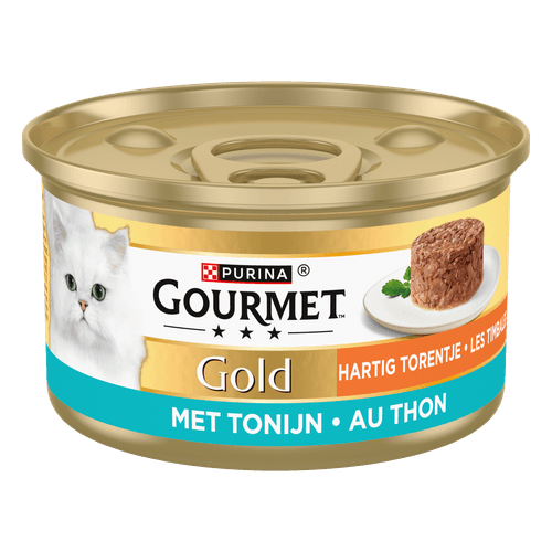 Foto van Gourmet Gold hartig torentje tonijn op witte achtergrond
