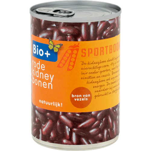 Foto van Bio+ Rode kidney bonen op witte achtergrond