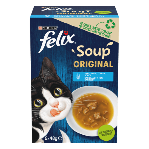 Foto van Felix Kattensoep vis selectie op witte achtergrond