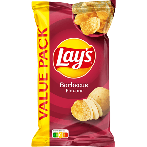 Foto van Lay's Chips bbq op witte achtergrond