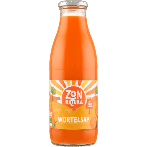 Foto van Zonnatura Bio wortelsap op witte achtergrond