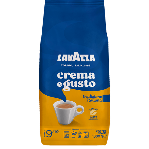 Foto van Lavazza Koffiebonen crema e gusto tradition op witte achtergrond