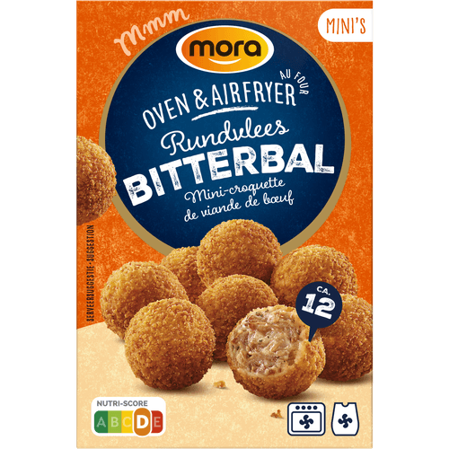 Foto van Mora Oven & Airfryer bitterballen 12 stuks op witte achtergrond