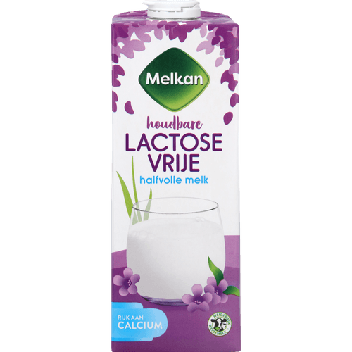 Foto van Melkan Houdbare lactosevrije halfvolle melk op witte achtergrond