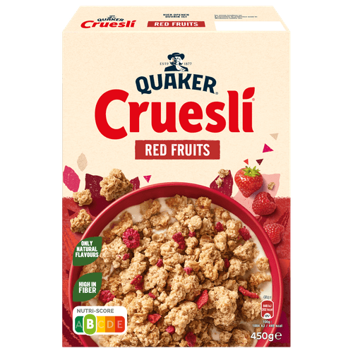 Foto van Quaker Cruesli Roodfruit op witte achtergrond