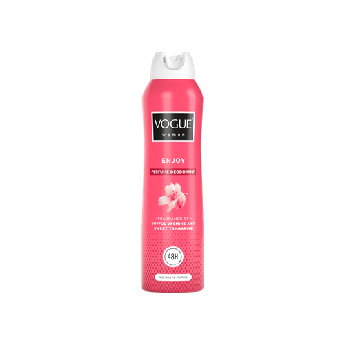 Foto van Vogue Deodorant enjoy parfum op witte achtergrond