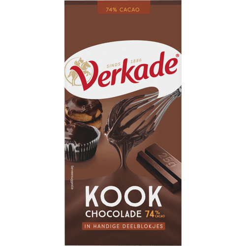 Foto van Verkade Kookchocolade op witte achtergrond