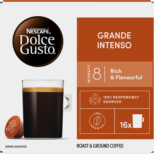Foto van Nescafé Dolce gusto grande intenso op witte achtergrond