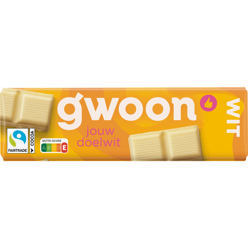 Foto van G'woon Chocoladereep wit op witte achtergrond