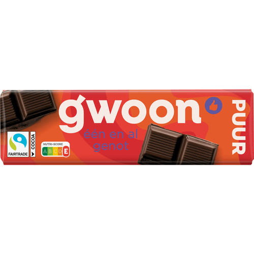 Foto van G'woon Chocoladereep puur op witte achtergrond