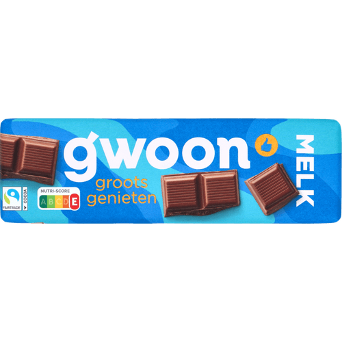 Foto van G'woon Chocoladereep melk op witte achtergrond