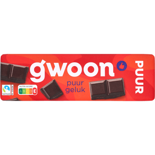 Foto van G'woon Chocoladereep puur op witte achtergrond