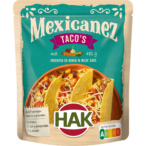 Foto van Hak Mexicanez taco op witte achtergrond