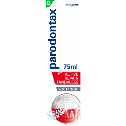 Foto van Parodontax Tandpasta active repair whitening op witte achtergrond