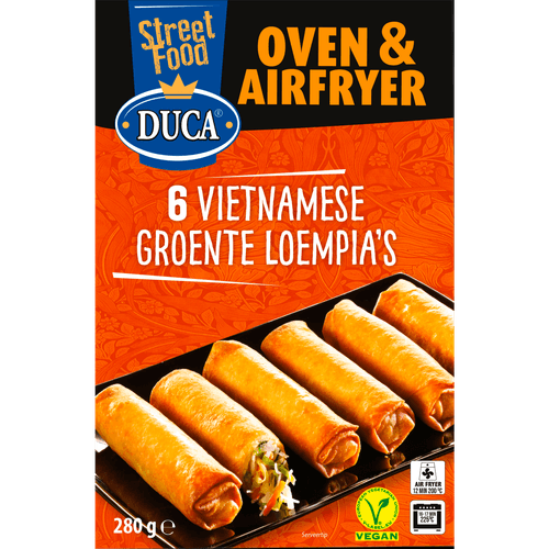 Foto van Duca Vietnamese oven loempia's 6 stuks op witte achtergrond