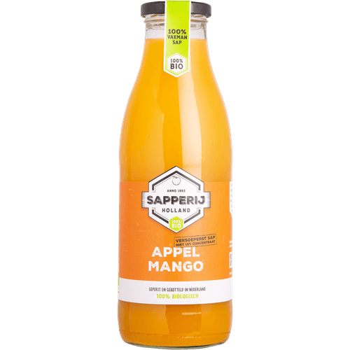 Foto van Sapperij Bio appel-mango op witte achtergrond