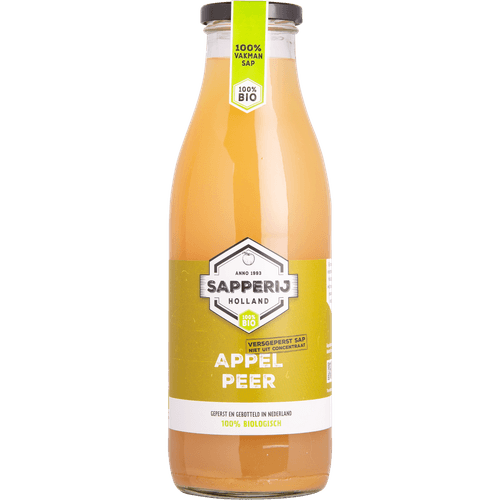 Foto van Sapperij Bio appel-peer op witte achtergrond