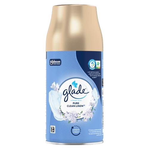 Foto van Glade Luchtverfrisser pure clean linen op witte achtergrond