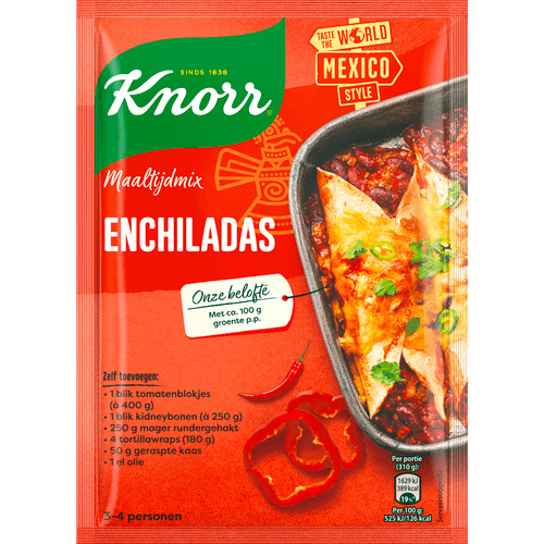 Foto van Knorr Maaltijdmix enchiladas op witte achtergrond