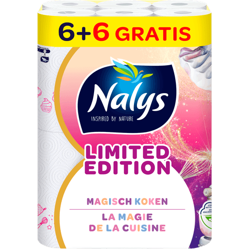 Foto van Nalys Keukenpapier limited edition 6+6 rollen gratis op witte achtergrond