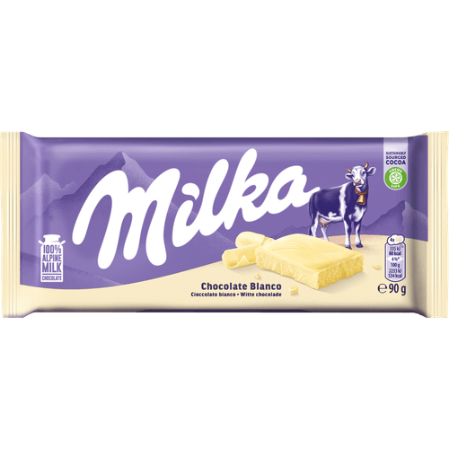 Foto van Milka Chocoladereep wit op witte achtergrond