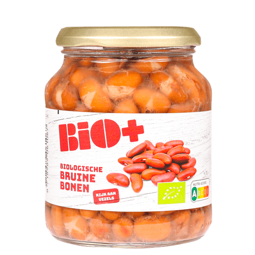 Foto van Bio+ Bruine bonen op witte achtergrond