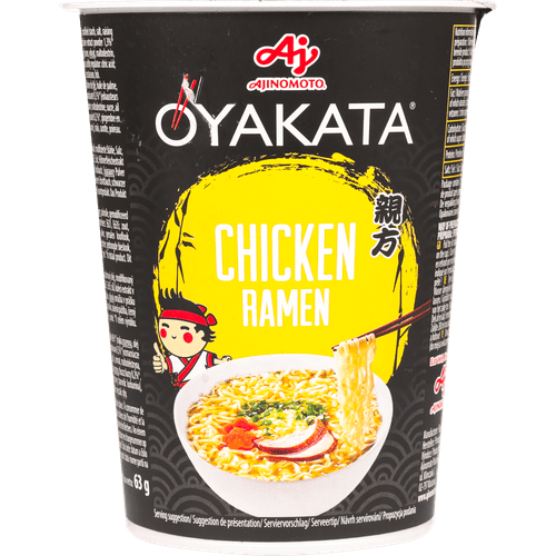 Foto van Oyakata Instant noedels kip ramen op witte achtergrond