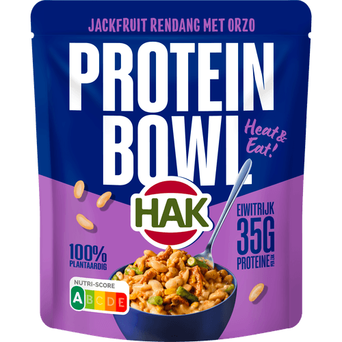 Foto van Hak Proteine bowl jackfruit rendang op witte achtergrond