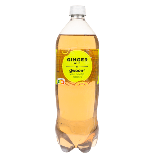 Foto van G'woon Ginger ale op witte achtergrond