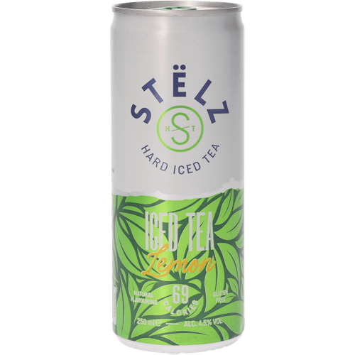 Foto van Stelz Hard ice tea lemon op witte achtergrond