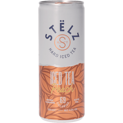 Foto van Stelz Hard ice tea peach op witte achtergrond