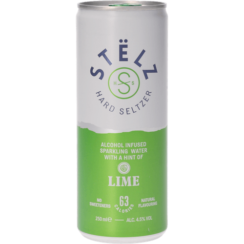 Foto van STELZ Hard ice tea lime op witte achtergrond