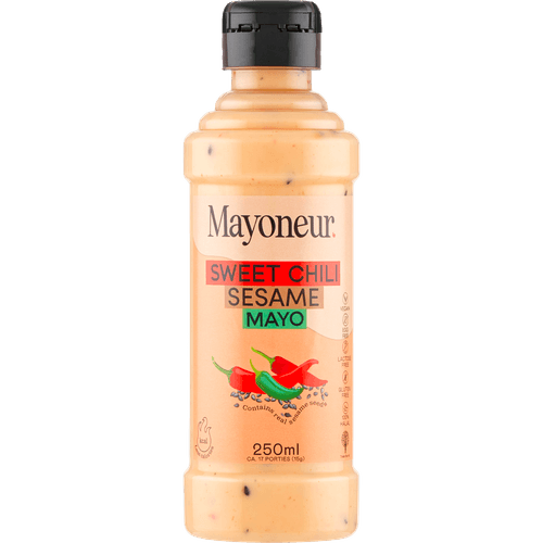 Foto van Mayoneur Sweet chili sesame mayo op witte achtergrond