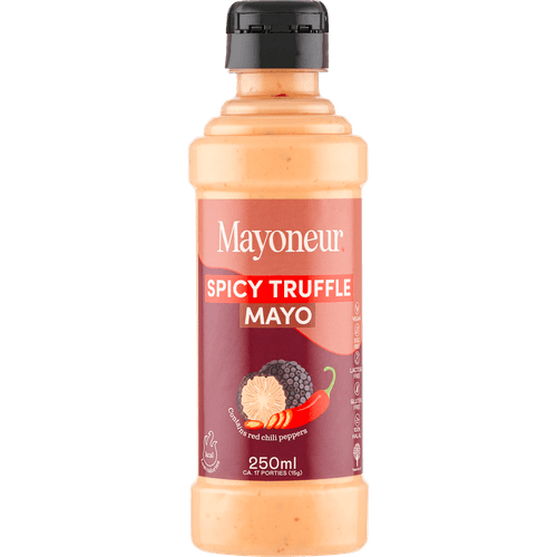 Foto van Mayoneur Spicy truffle mayo op witte achtergrond